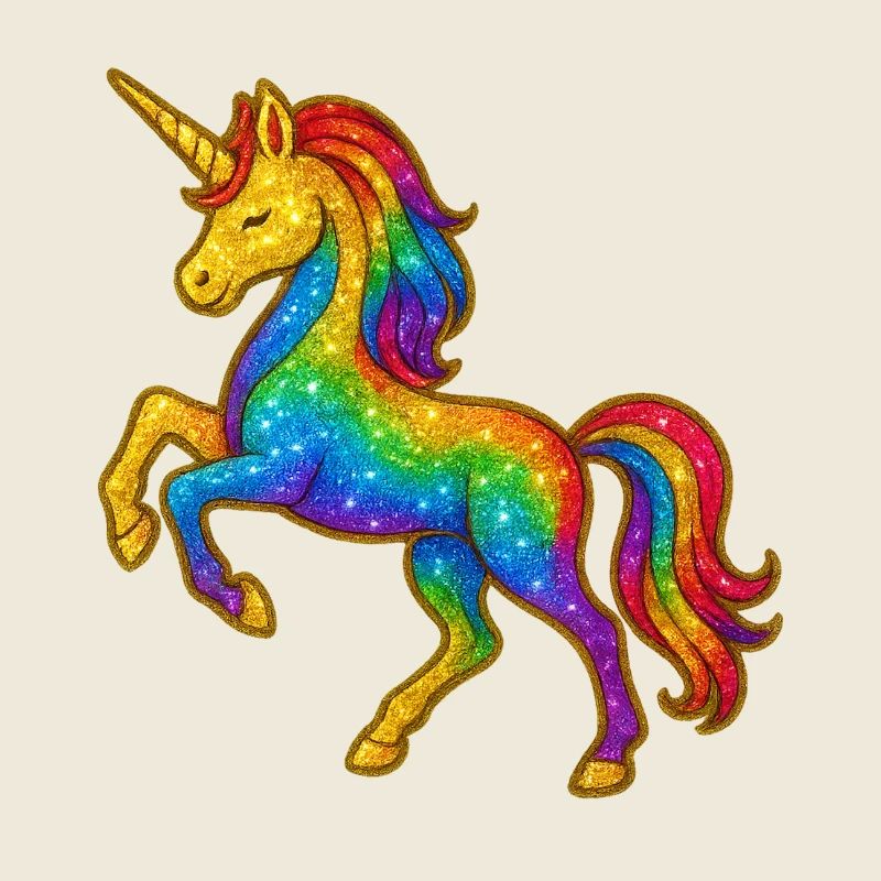 Glittery Rainbow Unicorn