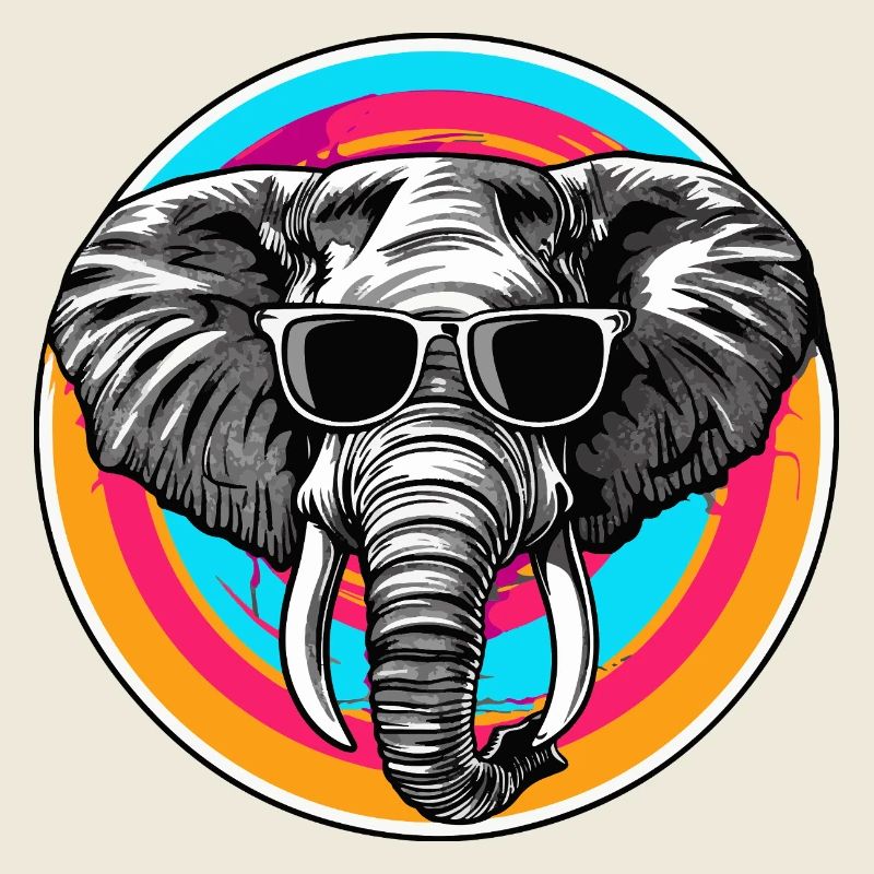  Elefant mit Sonnenbrille