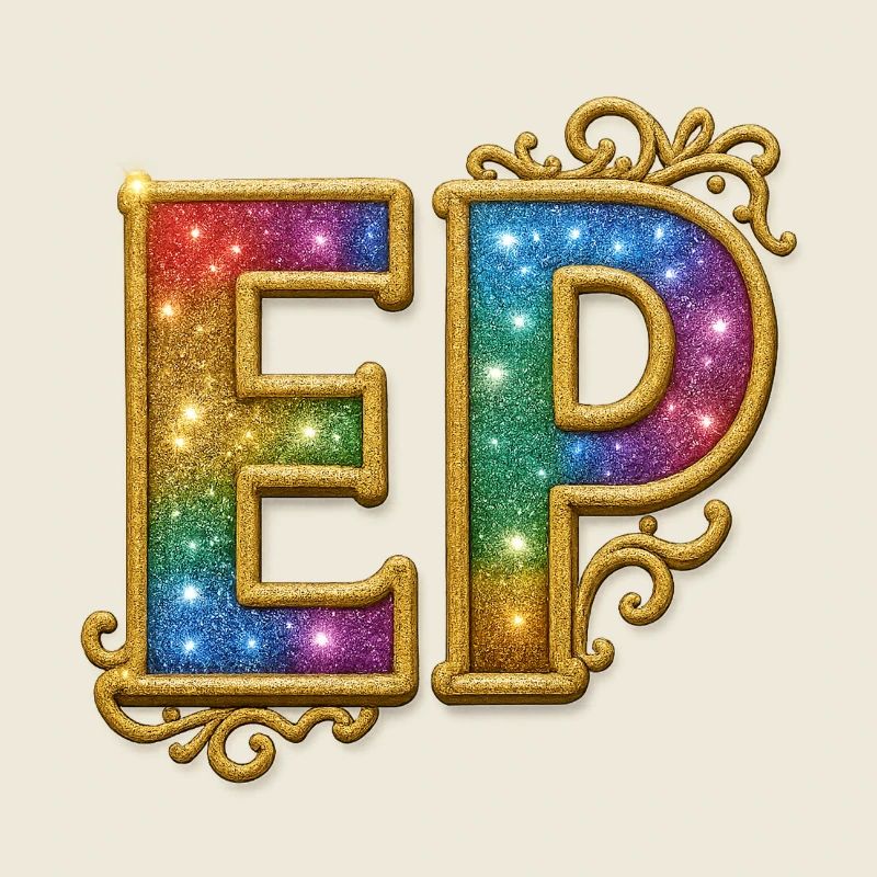 EP Gold | Glitter letters with gold border