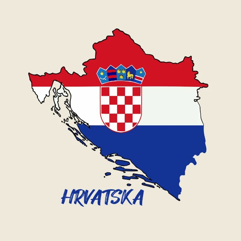 Conception du drapeau de la Croatie sur la carte
