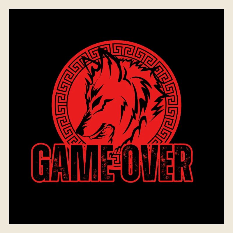 Aggressive Red Wolf "Game Over"
