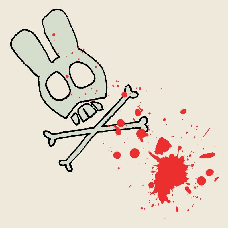 Skull Skeleton with Blood Splatters