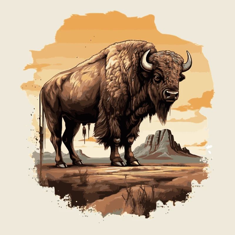 Majestischer Bison im Western-Stil