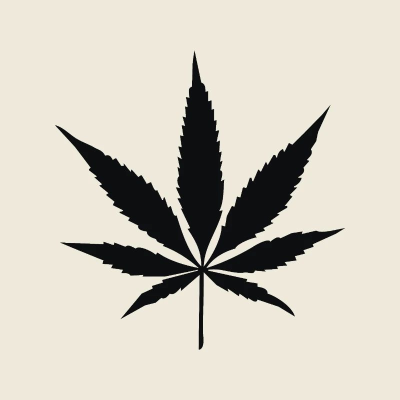 Silhouette von Cannabisblättern