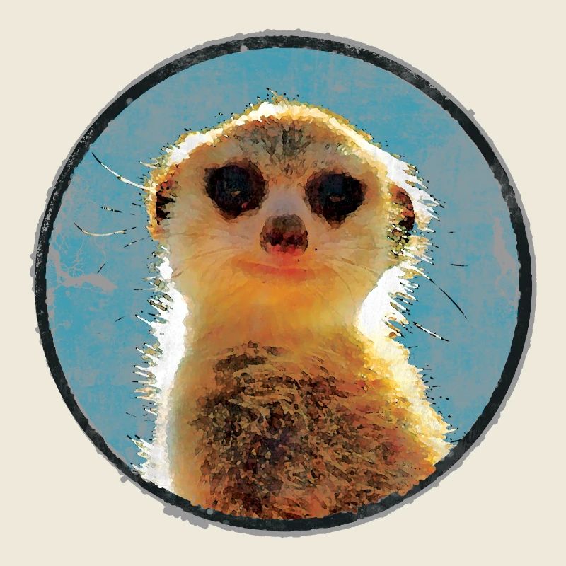 Petit suricate en cercle Aquarelles