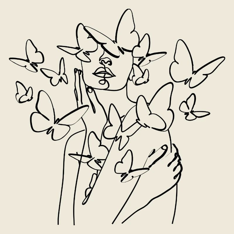 Schwarzsilhouette Linienkunst