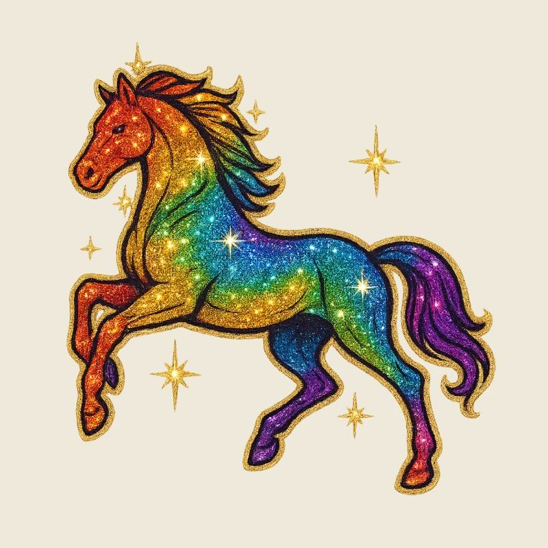 Cheval arc-en-ciel | Licorne Glitter Dream
