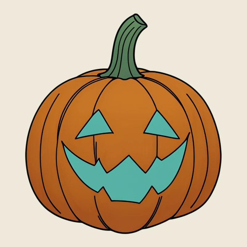 Visage de citrouille à l’aspect sarcelle