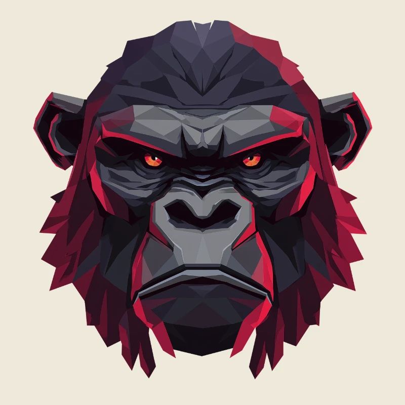 Geometrischer Gorillakopf