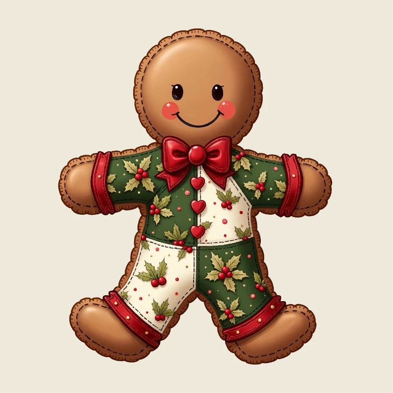 Gingerbread Christmas Motif Patchwork