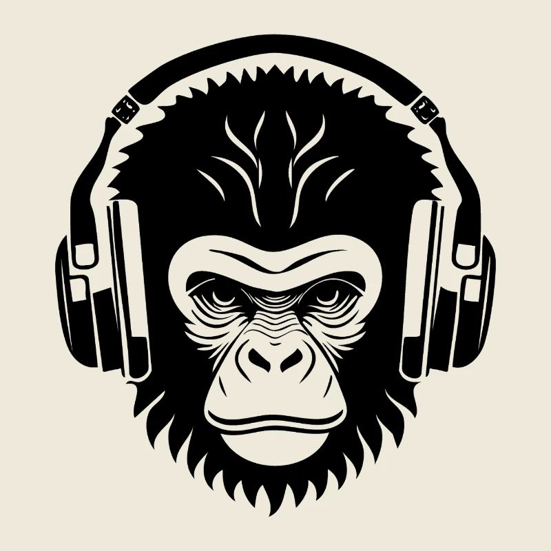 Entspannter Affe Wireless Kopfhörer Café Shirt