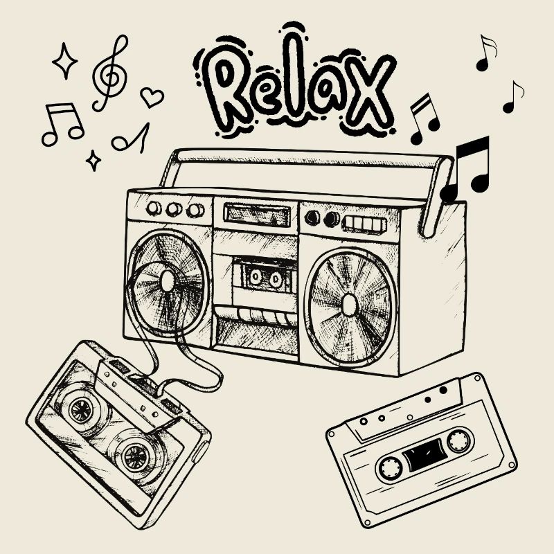 Retro Ghettoblaster Kassette T-Shirt