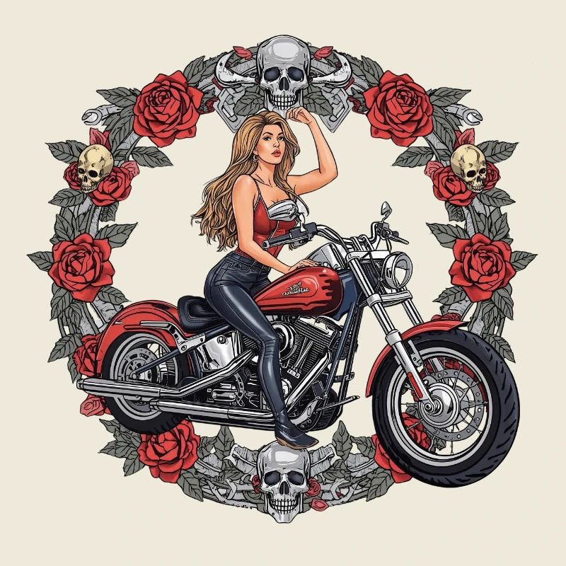 Héroïne de la moto dans le chapelet