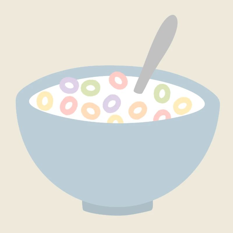 Pastel Cereal Bowl Illustration