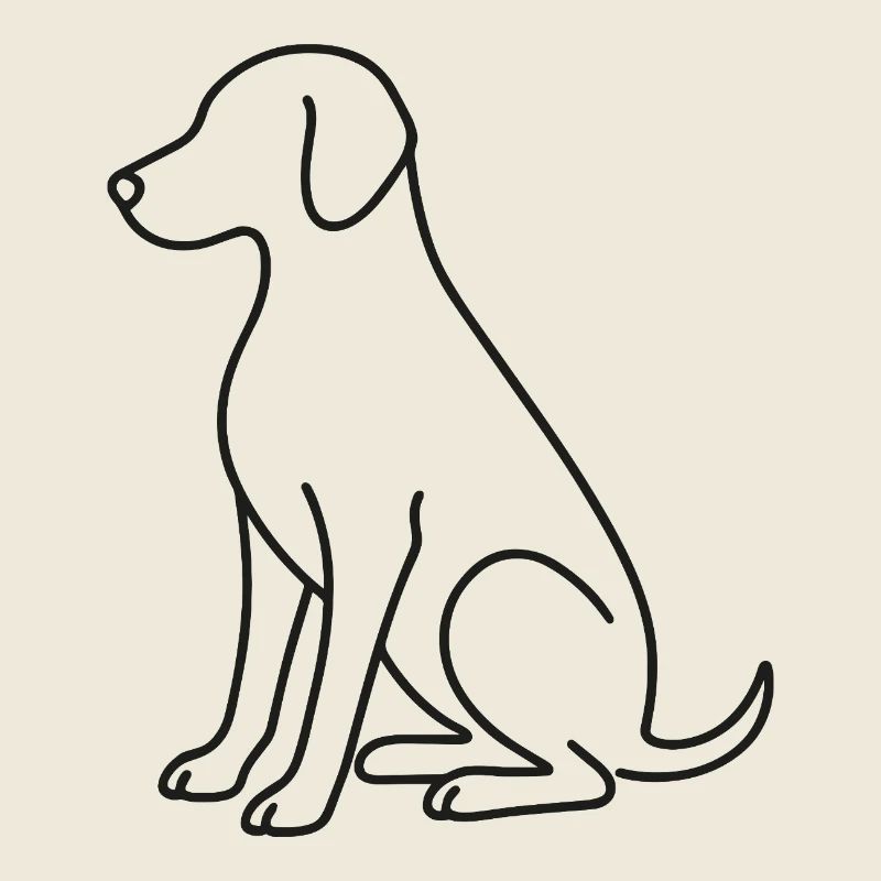 Sitzender Hund Skizze – Tiermotiv