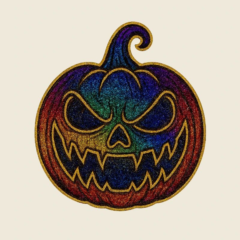 Glitzernder Regenbogen Kürbis zu Halloween