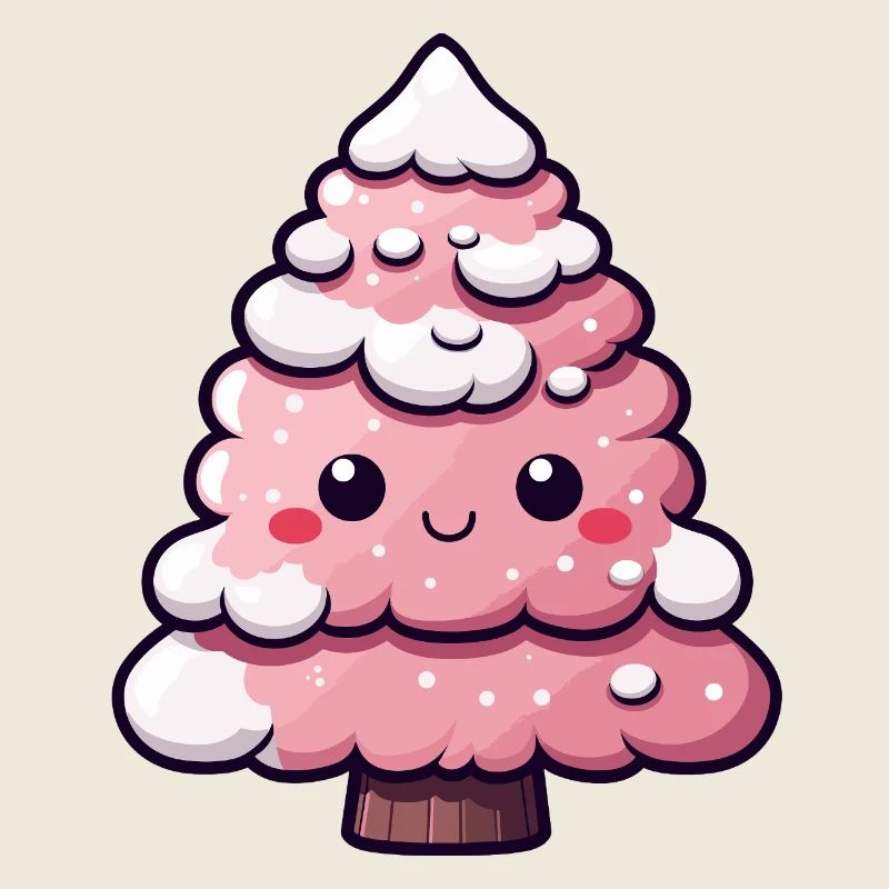 Chibi Pink Snowy Tree