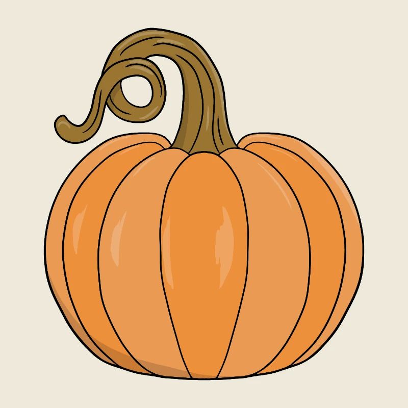 Curved Stem Pumpkin Illustration