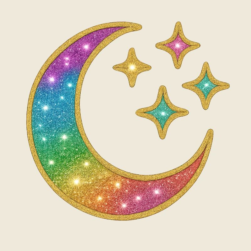 Baby Moon | Rainbow Moon Star Glitter