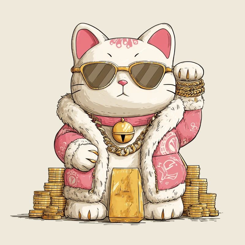 Maneki Neko doré