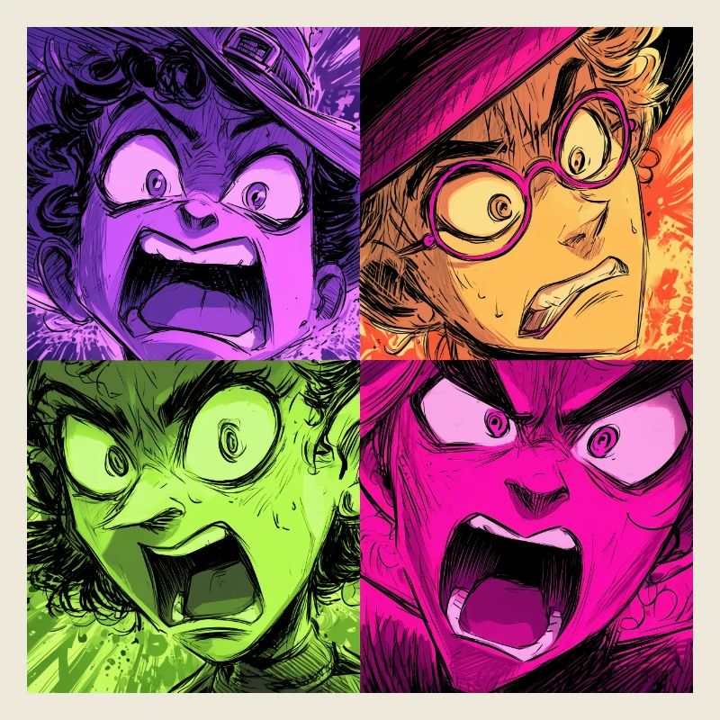 Color Explosion Screams Collage Witches