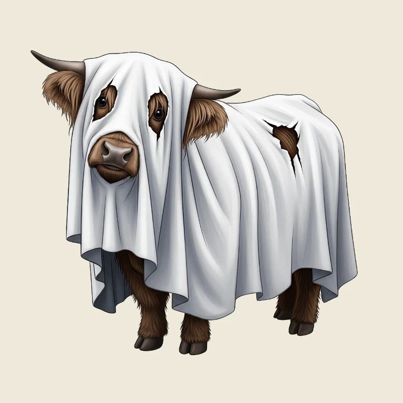 Vache fantôme de dessin animé