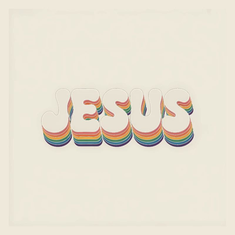 Jésus-Christ - Logo arc-en-ciel chrétien
