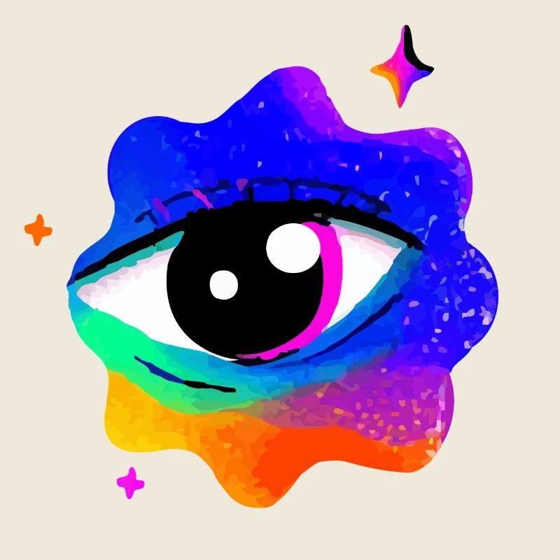 Lebhafter Regenbogen-Augennebel