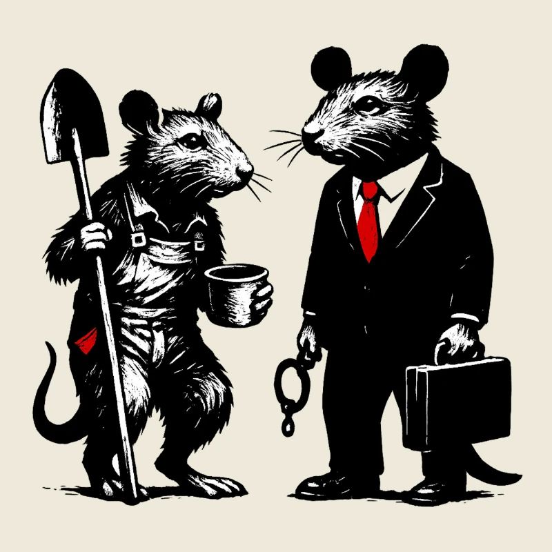 Arbeiter-Ratte und Büroratte