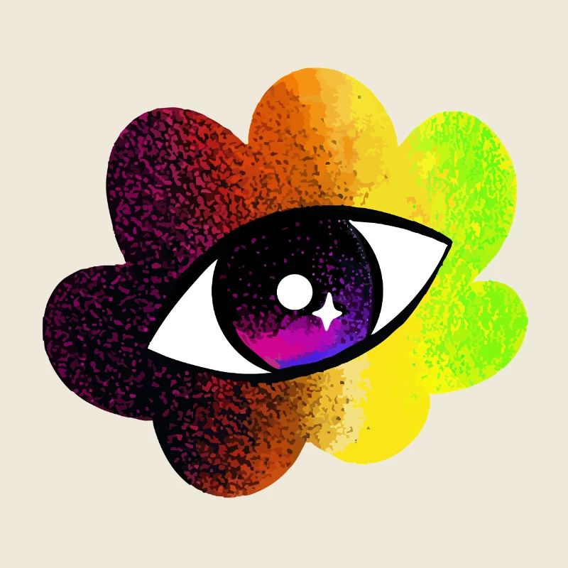 Rainbow Eye Flower Psychedelic Art