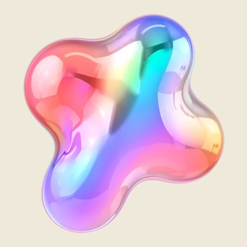 Regenbogen Glänzendes abstraktes Blob-Design
