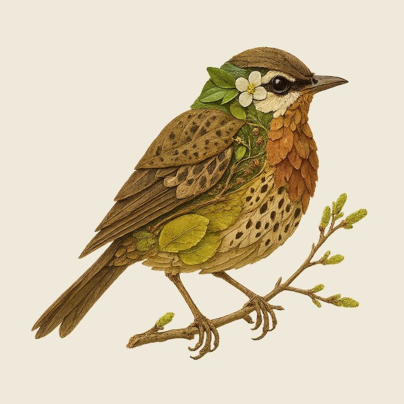 Grive musicienne dans sa robe naturelle