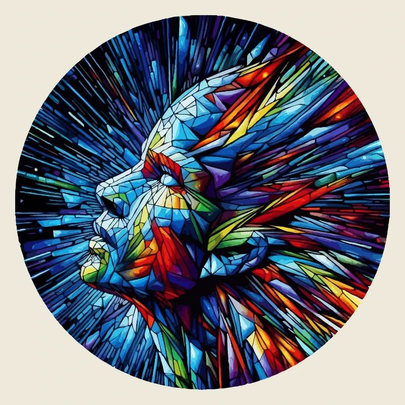 Geometrischer bunter Schrei
