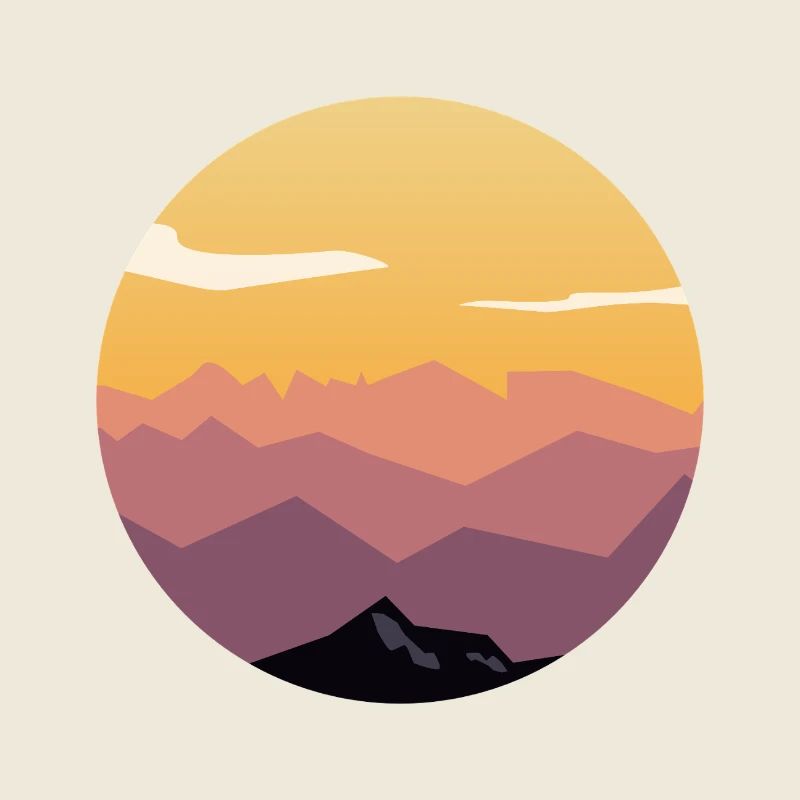 Circle Sunset Mountain Gradient