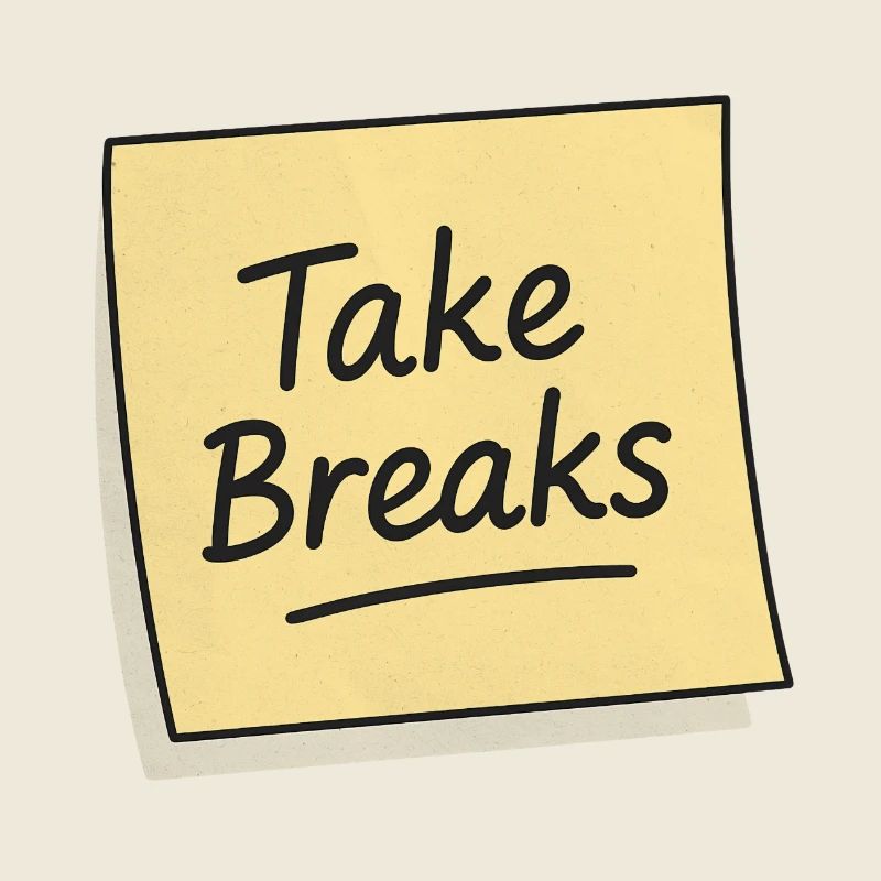 Take Breaks Sticky Note Reminder