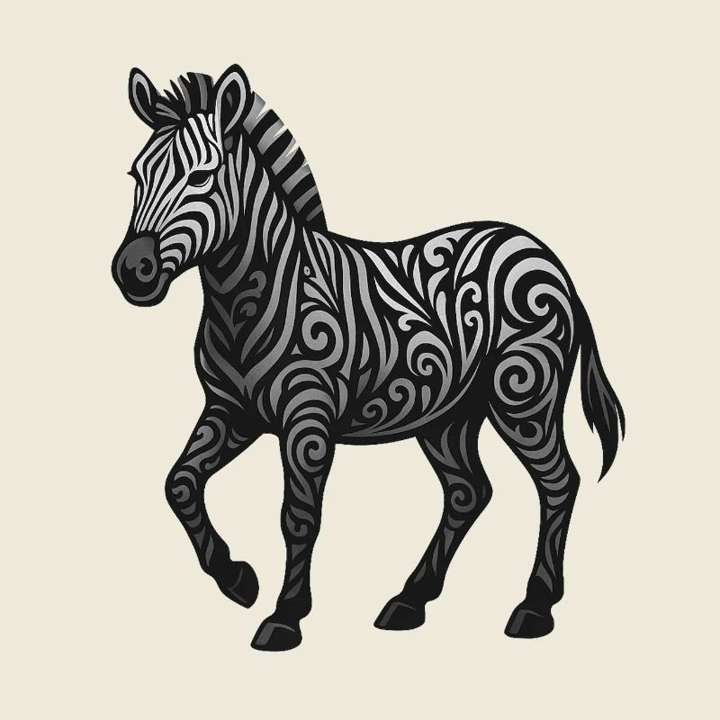 Zebra Ornament Tribalswirl Pattern