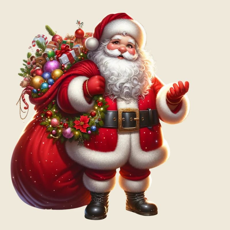 Weihnachtsmann mit Geschenksäckchen