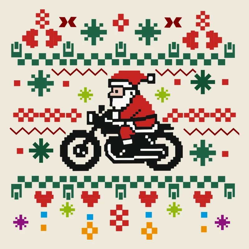 Noël laid – Le Père Noël dans le style rétro pixel