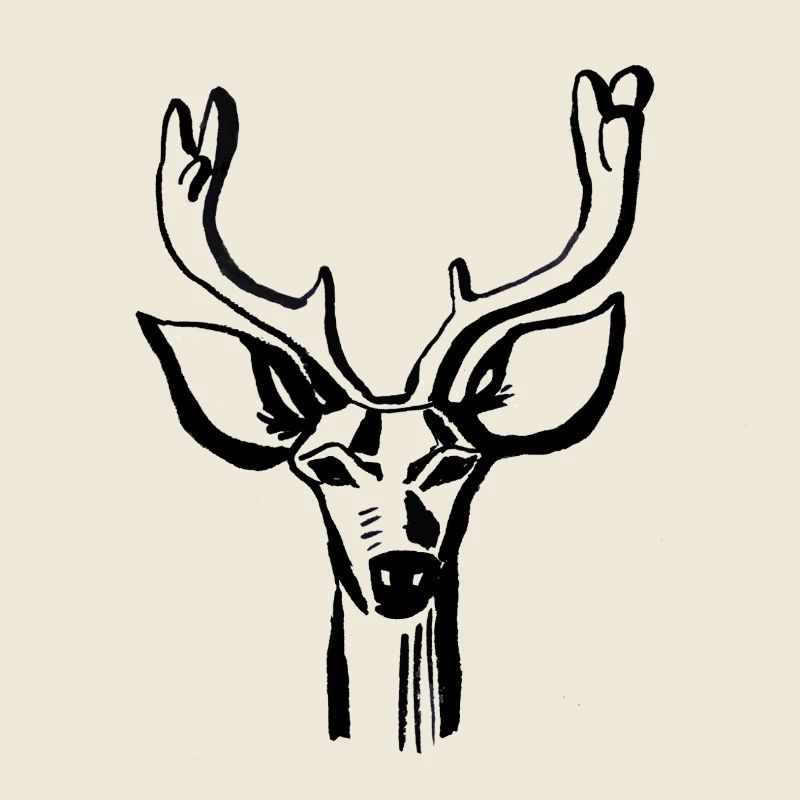 Deer Head Line Style