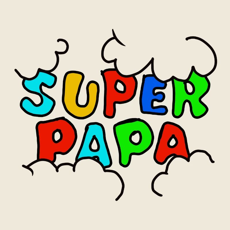 Super Papa Regenbogen Schrift