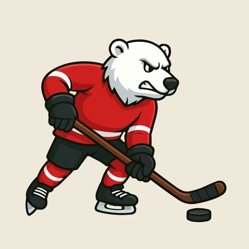 Eisbär Eishockey Motiv
