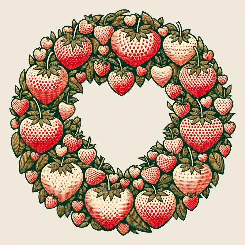 Strawberry Heart Wreath