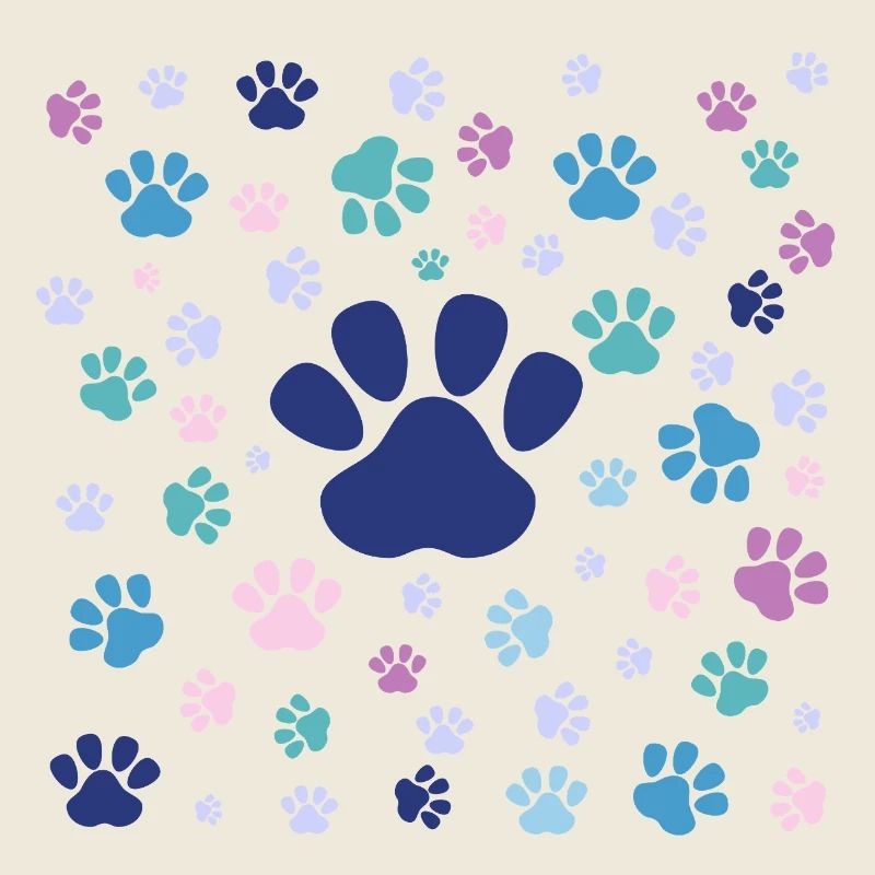 Pattes colorées de chiot