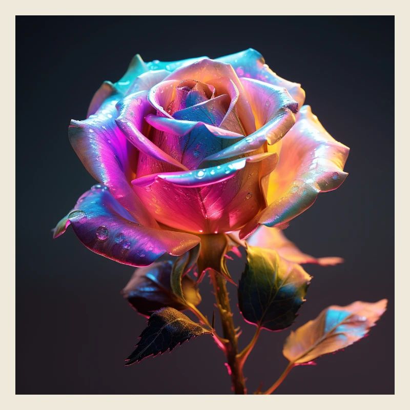 Regenbogenrose Neon Glow