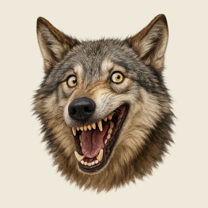 Wolfskopf Wildes Maul