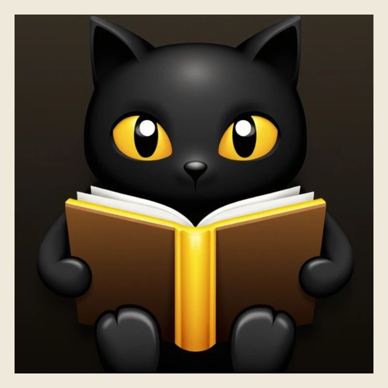 Magical Black Cat with Gold