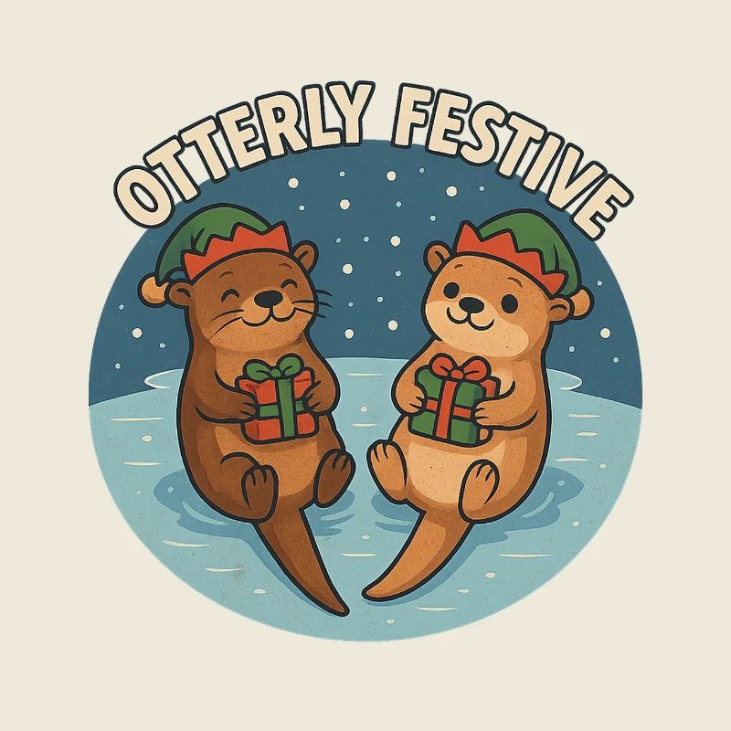 Otterfestliche Otter mit Geschenken