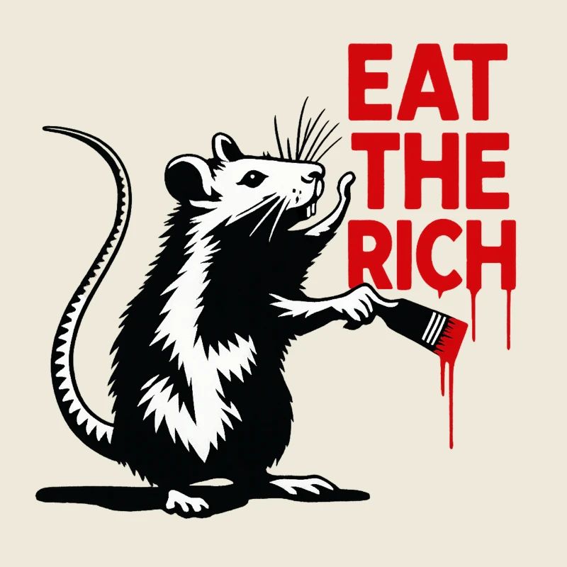 Ratte mit roter Botschaft