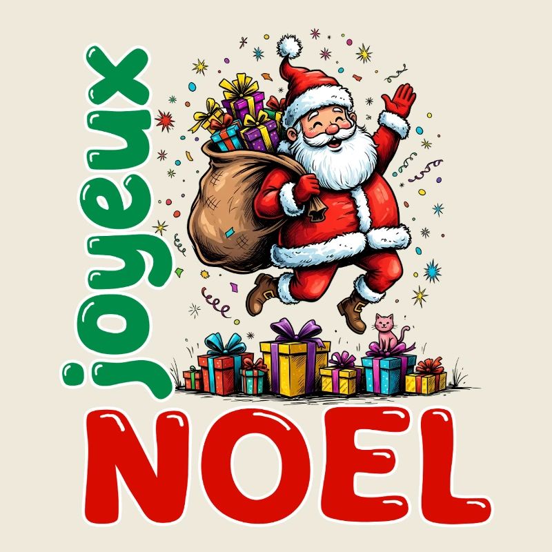 Joyeux Noel Santa Cartoon Cadeaux