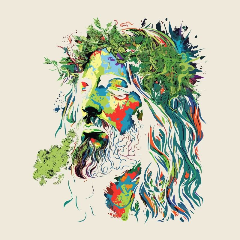 Jesus Rastafari Farbexplosion
